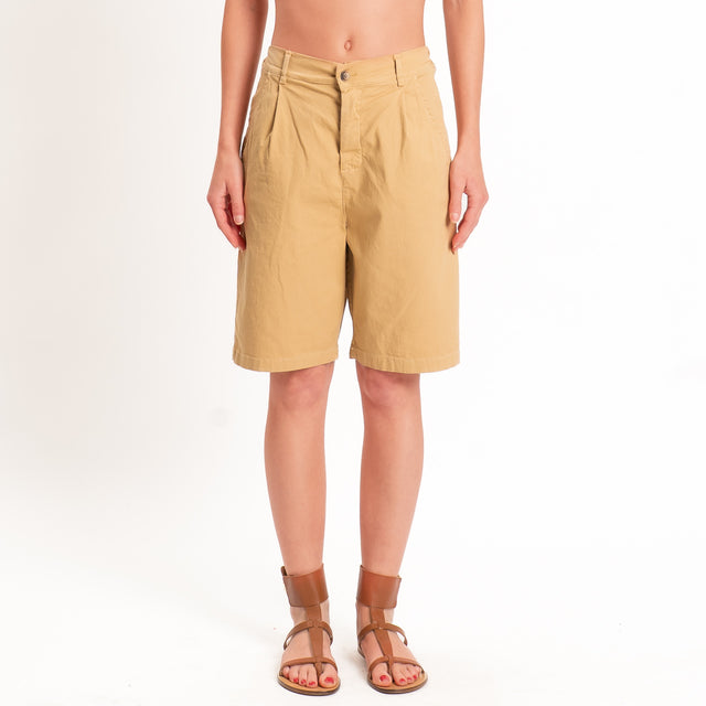 Zeroassoluto-Bermuda LORA cotone elastico dietro - desert