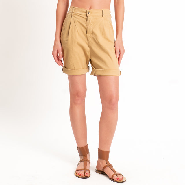 Zeroassoluto-Bermuda LORA cotone elastico dietro - desert