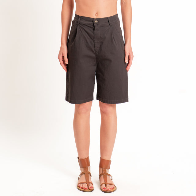 Zeroassoluto-Bermuda LORA cotone elastico dietro - choco