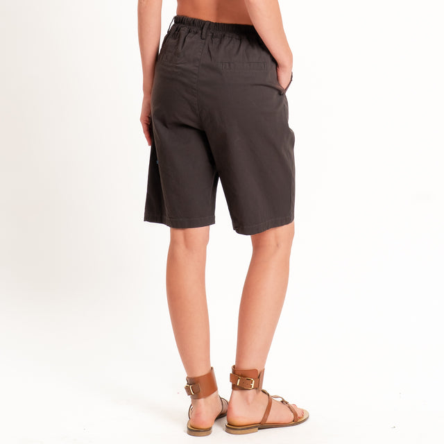 Zeroassoluto-Bermuda LORA cotone elastico dietro - choco
