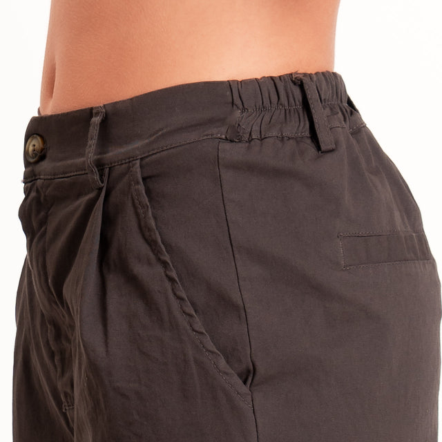 Zeroassoluto-Bermuda LORA cotone elastico dietro - choco