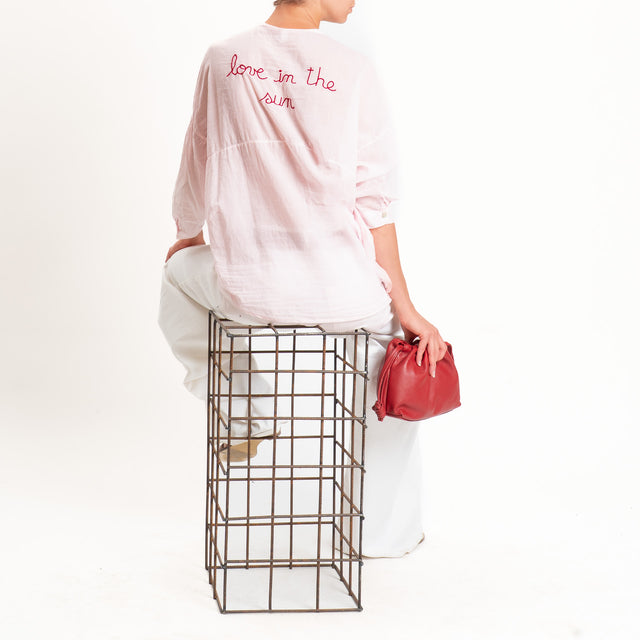 Tensione in-Camicia mussola "LOVE IN THE SUN" - rosa