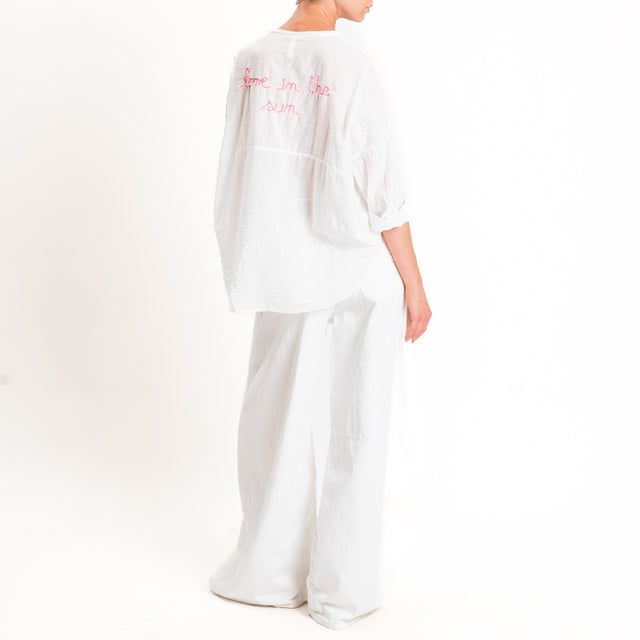 Tensione in-Camicia mussola "LOVE IN THE SUN" - panna