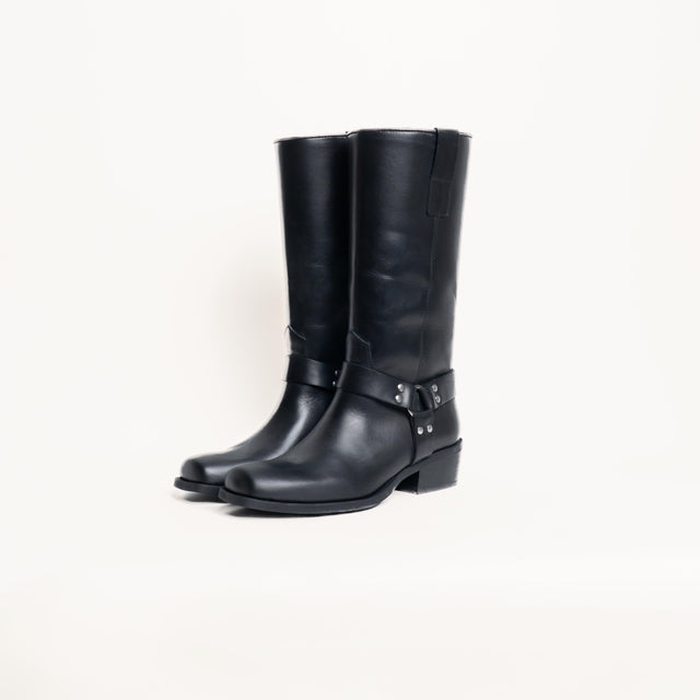 Ovye'-Biker in pelle - nero