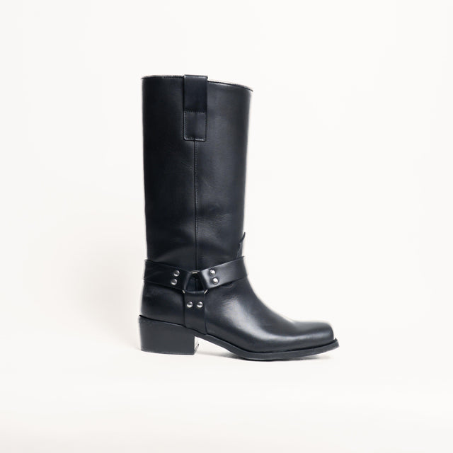 Ovye'-Biker in pelle - nero