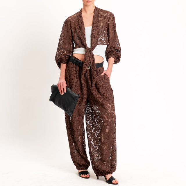 Dixie-Blusa in pizzo - moro