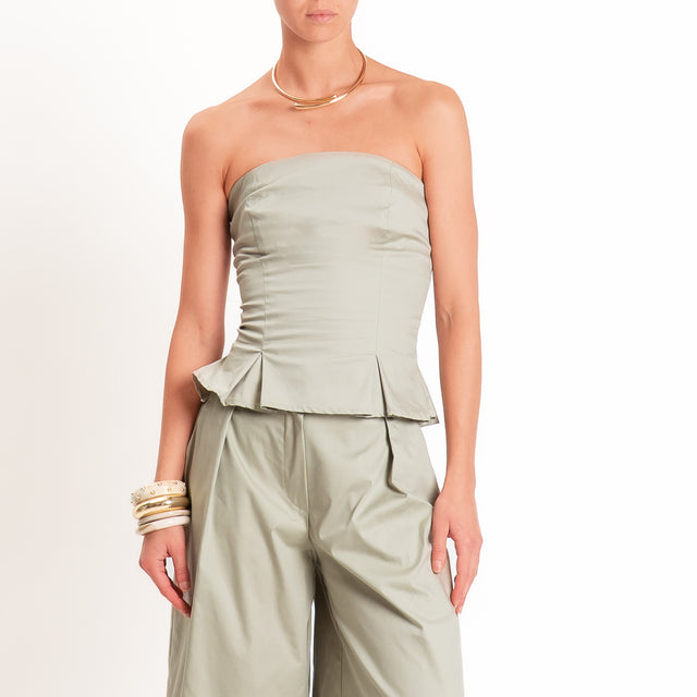 Dixie-Completo top+pantalone in popeline - salvia