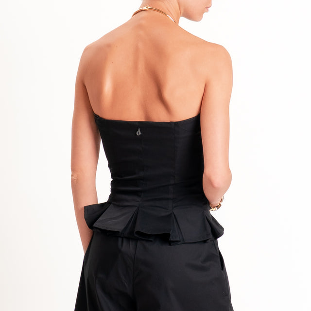 Dixie-Completo top+pantalone in popeline - Nero