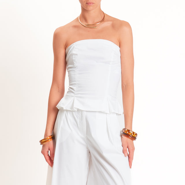 Dixie-Completo top+pantalone in popeline - Bianco