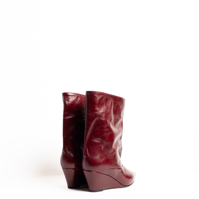 Ovyè-Stivaletto in pelle con zeppa - Bordeaux