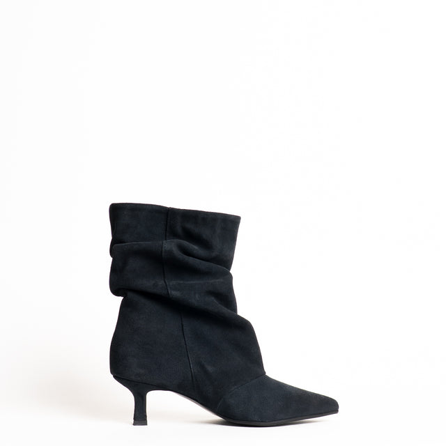 Divine follie-Stivaletto camoscio arricciato - blu