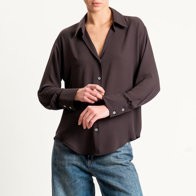 Zeroassoluto-Camicia CLAY MANO SETA - moro