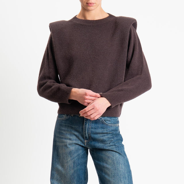 Dixie-Maglia con spalline baby alpaca - marrone