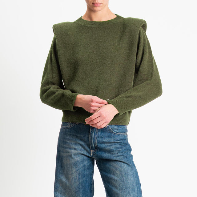 Dixie-Maglia con spalline baby alpaca - militare