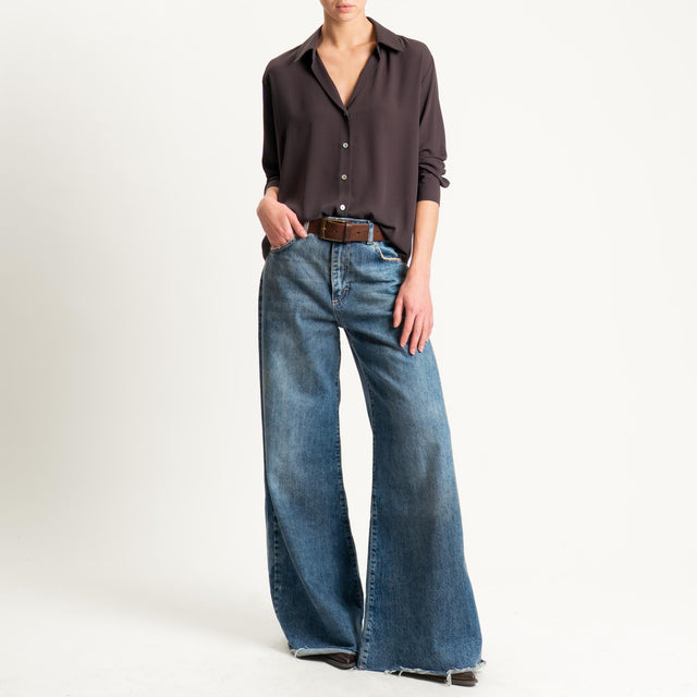 Zeroassoluto-Camicia CLAY MANO SETA - moro