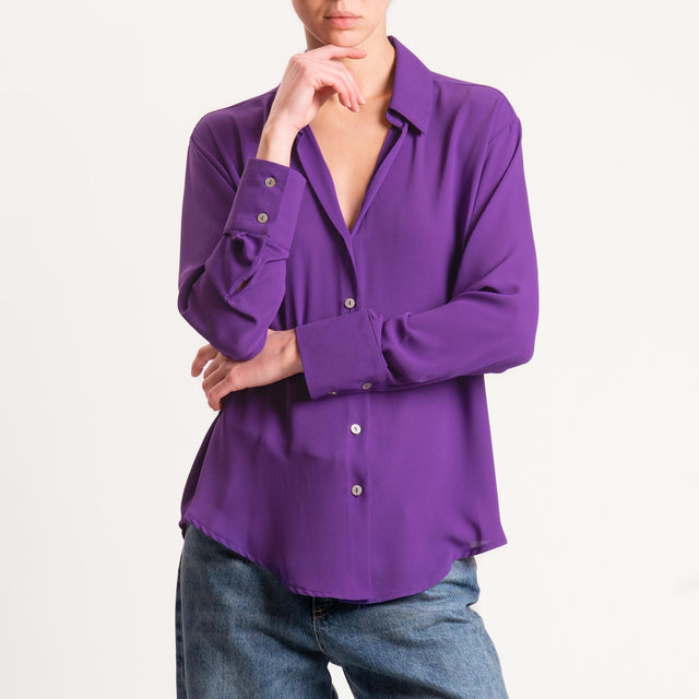 Zeroassoluto-Camicia CLAY MANO SETA - viola