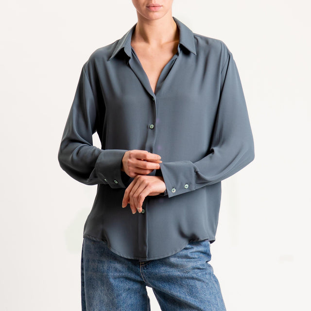 Zeroassoluto-Camicia CLAY MANO SETA - piombo