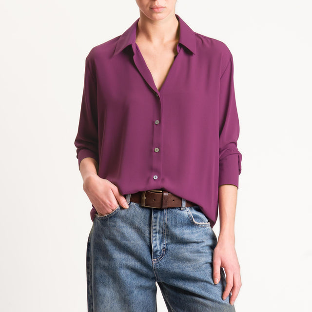 Zeroassoluto-Camicia CLAY MANO SETA - porpora