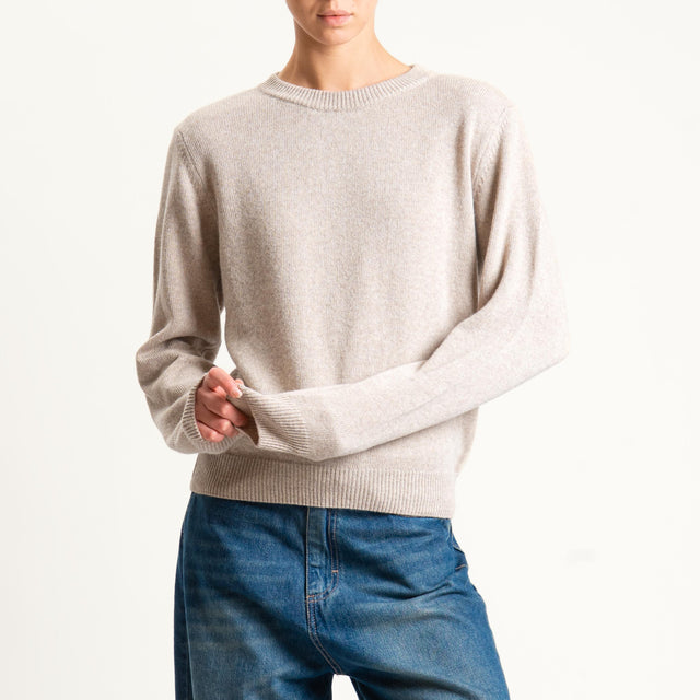 Tensione in-Maglia misto cashmere girocollo con spalline - beige