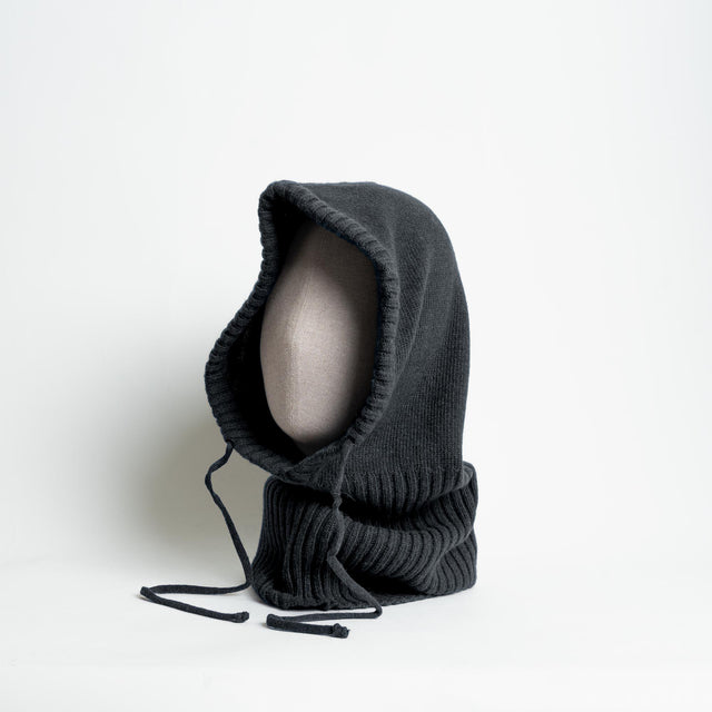 Vicolo-Balaclava misto cashmere con coulisse - antracite