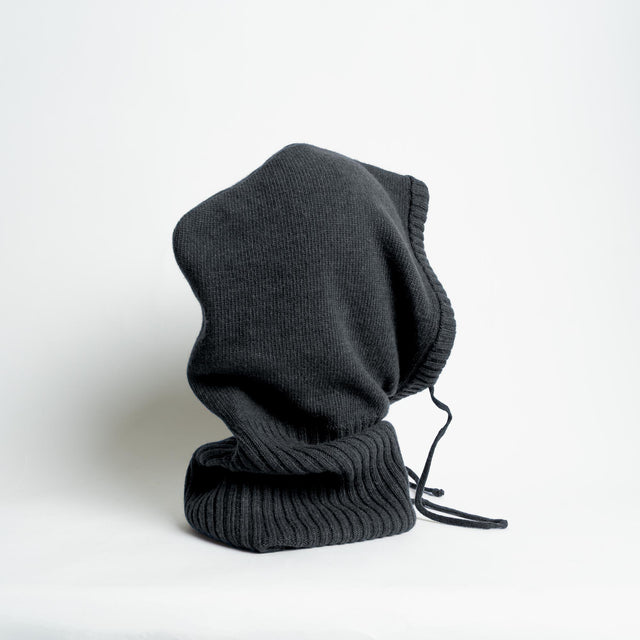 Vicolo-Balaclava misto cashmere con coulisse - antracite