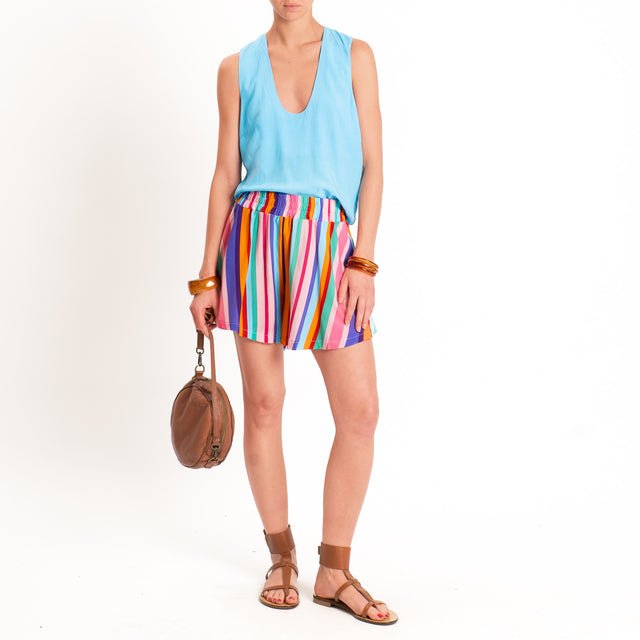 Tensione in-Shorts a righe elastico in vita - multicolor