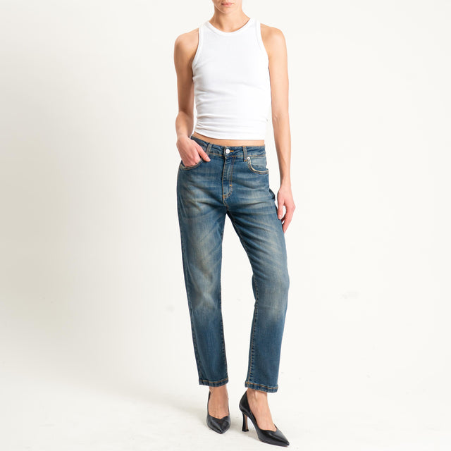 Zeroassoluto- Jeans LISA boyfriend lavaggio tè elasticizzato - denim
