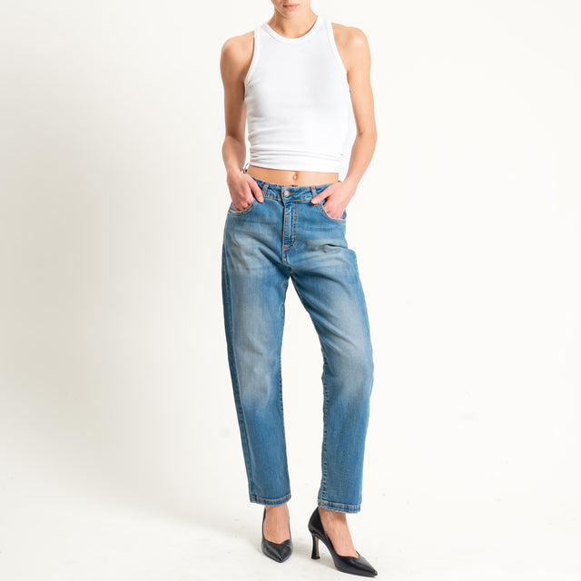 Zeroassoluto-Jeans LINA boyfriend chiaro elasticizzato- denim