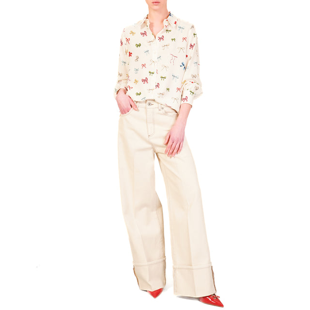 Dixie-Jeans palazzo con dobladillo - crudo