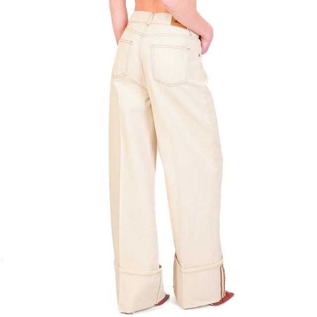Dixie-Jeans palazzo con dobladillo - crudo