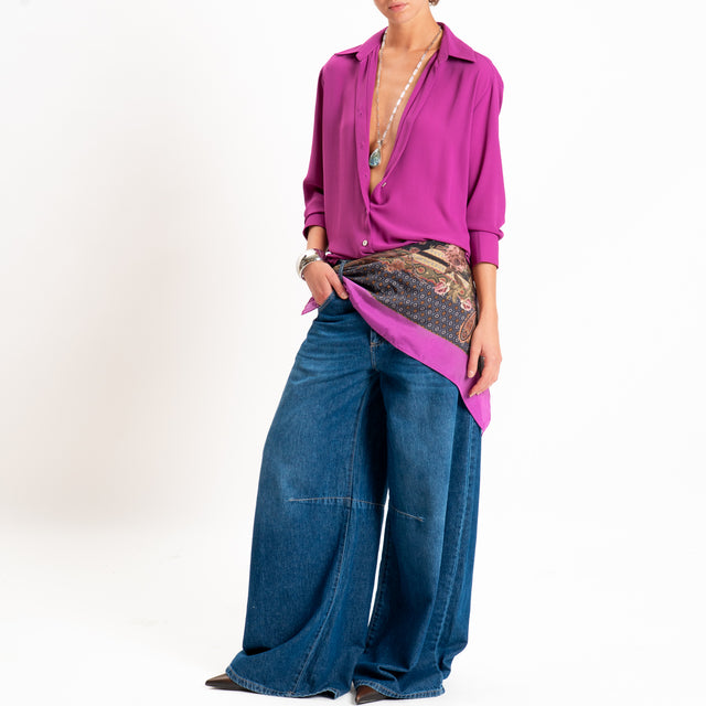 Dixie-Foulard fantasia floreale - bouganville/senape/militare
