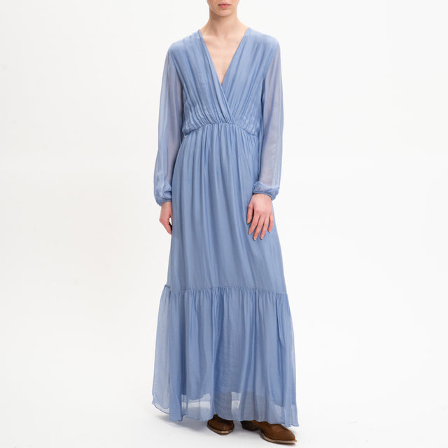 Dixie-Abito mussola con balza - polvere