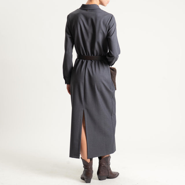 Dixie- Abito con cintura - antracite