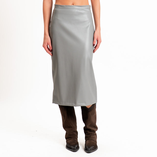 Dixie-Gonna similpelle spacco dietro - grigio