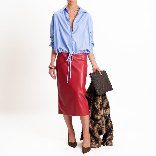 Dixie-Gonna similpelle spacco dietro - rosso