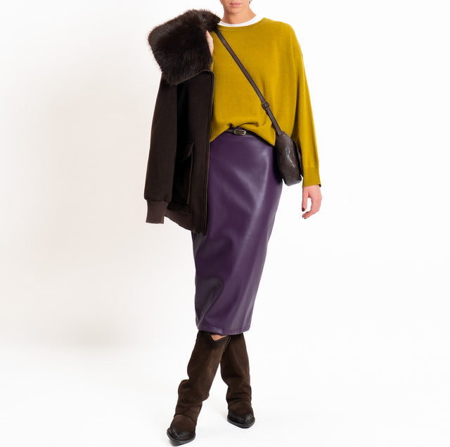 Dixie-Gonna similpelle spacco dietro - viola