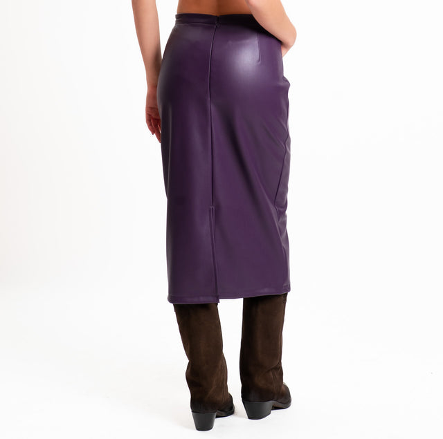 Dixie-Gonna similpelle spacco dietro - viola