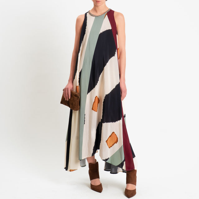 Dixie-Abito fantasia - burro/nero/bordeaux