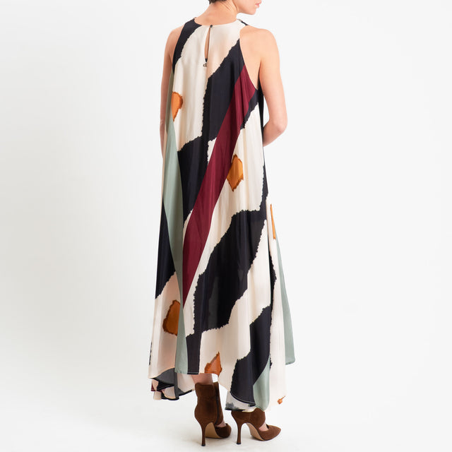 Dixie-Abito fantasia - burro/nero/bordeaux