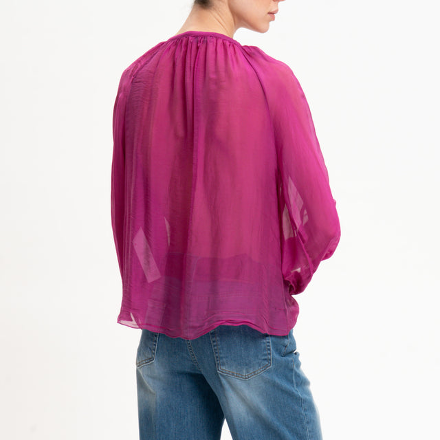 Camisa de muselina Dixie con volantes - Magenta