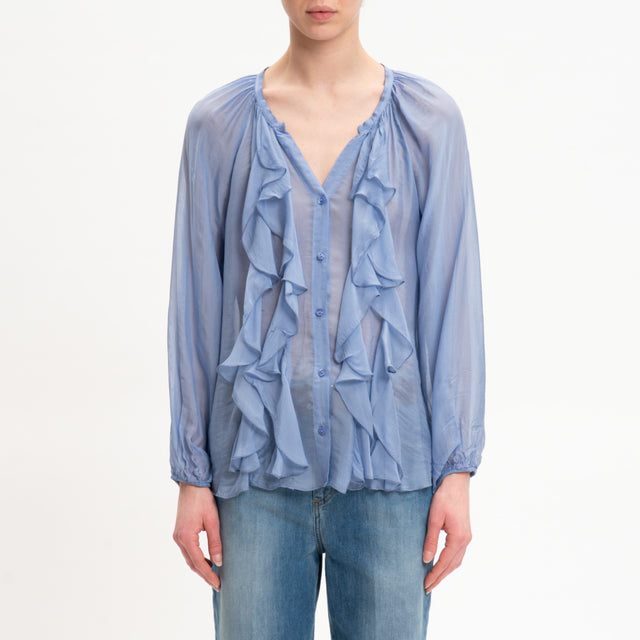 Dixie-Camicia mussola con rouches - polvere