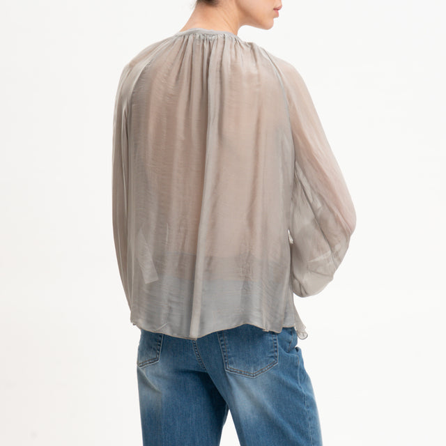 Camisa con volantes Dixie-Muslin - Taupe