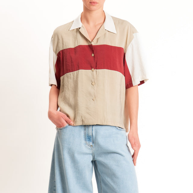 Dixie-Camicia tessuto modal multicolor - beige/india/burro