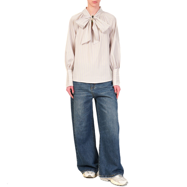 Blusa de rayas Dixie con broche - Lila/Menta/Morado