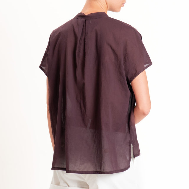 Dixie-Camicia mussola collo coreana - prugna