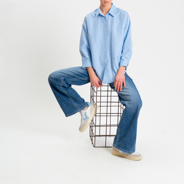 Dixie-Camicia oxford oversize - celeste