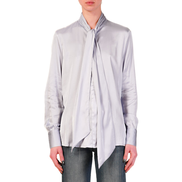 Dixie - Camisa de satén elástico con lazo - Polvo