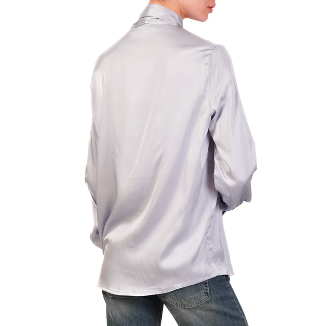 Dixie-Camicia in satin elasticizzato con fiocco - polvere