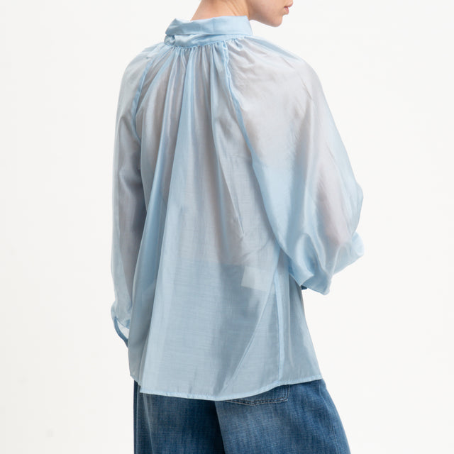 Camisa de muselina Dixie con lazo - Azul claro