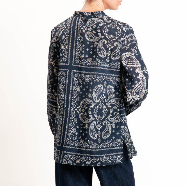 Dixie-Camicia fantasia bandana - blu